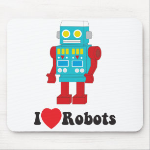 私はロボットmousepadを愛します マウスパッド
