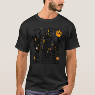 私はロマンチックな家を歩くのが好幽霊のよく出るきだ Tシャツ
