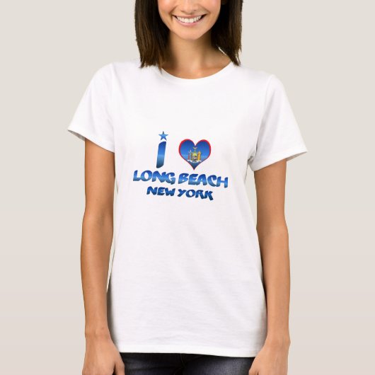 私はロングビーチ、ニューヨークを愛します Tシャツ (正面)
