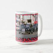 私はロンドンのタクシーを愛します コーヒーマグカップ (正面右)