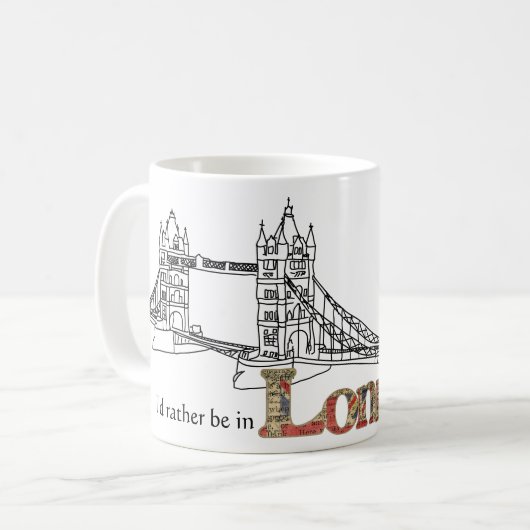 私はロンドンのマグにむしろあります コーヒーマグカップ (正面左)