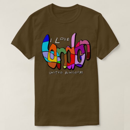 私はロンドン統一された王国が大好き Tシャツ (デザイン正面)