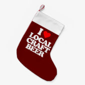私はローカル技術ビールを愛します スモールクリスマスストッキング (正面 (吊り時))