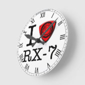 私はロータリエンジン-時計--を愛します ラウンド壁時計 (傾斜)