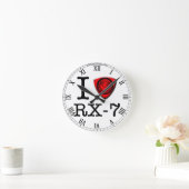 私はロータリエンジン-時計--を愛します ラウンド壁時計 (ホーム)