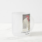 私はローターと一緒に起きる フロストグラスマグカップ (正面右)