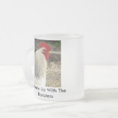 私はローターと一緒に起きる フロストグラスマグカップ (正面左)