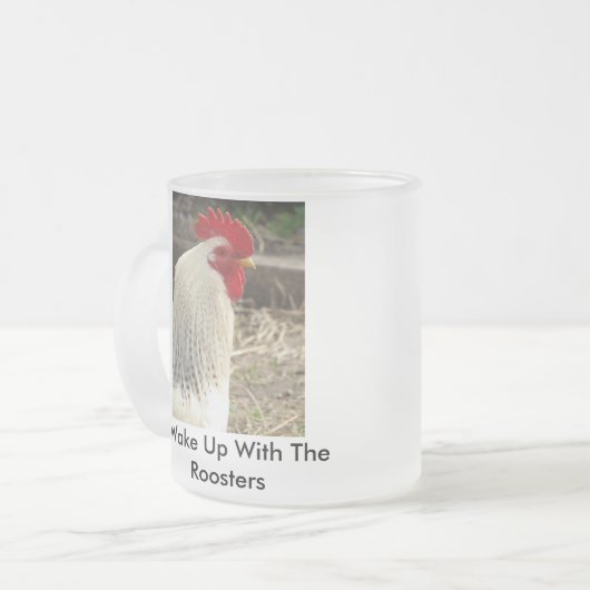 私はローターと一緒に起きる フロストグラスマグカップ (正面左)