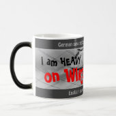 私はワイヤーに重い – 間抜け transl.ドイツ語! モーフィングマグカップ (左)