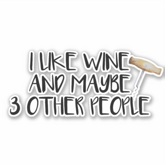 私はワインが好きかもしれない3人の人がタンブラー シール (正面)