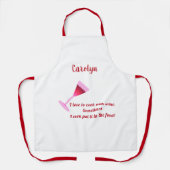 私はワインで調理師するのが大好きだ。ワイングラス.お前の名前だ。 エプロン (正面)