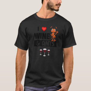 私はワインとアリ農場を飲むキャンピングエントモ大好き Tシャツ