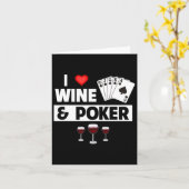 私はワインとポーカーカードフラッシュ王室のカジノゲームが大好き カード (黄色い花)