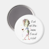 私はワインと調理師，時には食品のギフトに追加おもしろい マグネット (正面/裏面)