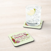 私はワインのおもしろいな引用文を飲みます コースター (右側)