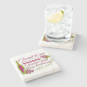 私はワインのおもしろいな引用文を飲みます ストーンコースター (横)