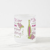 私はワインのおもしろいな引用文を飲みます フロストグラスマグカップ (中央)