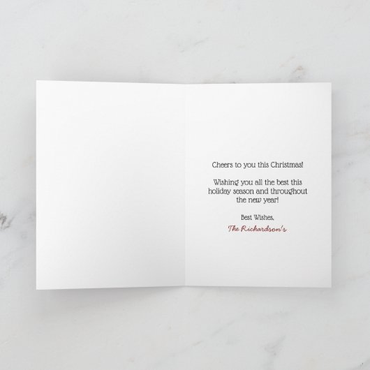 私はワインのクリスマスのおもしろいなクリスマスの夢を見ています シーズンカード (内部)