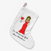 私はワインのクリスマスの夢を見ています スモールクリスマスストッキング (正面 (吊り時))