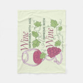 私はワインのデザインと改良します フリースブランケット (正面)