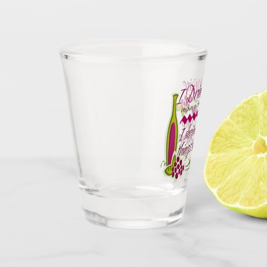 私はワインの引用文を飲おもしろいむ ショットグラス (左)