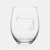私はワインの引用文を飲おもしろいむ ステムなしワイングラス (裏面)