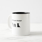 私はワインを持つシンプルな女性およびヨークシャーテリアです ツートーンマグカップ (正面左)