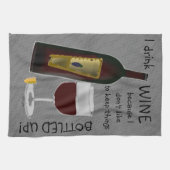 私はワインを飲む… キッチンタオル (横)