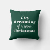 私はワインクリスマスの夢を見ているモダン クッション (裏面)