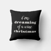 私はワインクリスマスの夢を見ているモダン クッション (裏面)