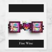 私はワイングラスのワインを探素晴らしす ワインラベル (シングルラベル)