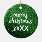 私はワイングリーンの巨大なガラスが必要グリッタークリスマス セラミックオーナメント (裏面)