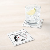 私はワインランニングの引用文をおもしろい試した スクエアペーパーコースター (インサイチュ)