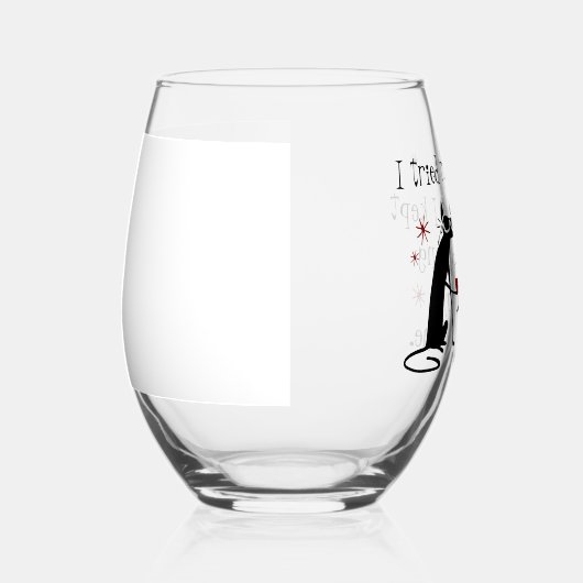 私はワインランニングの引用文をおもしろい試した ステムなしワイングラス (右)
