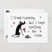 私はワインランニングの引用文をおもしろい試した ポストカード (正面/裏面)