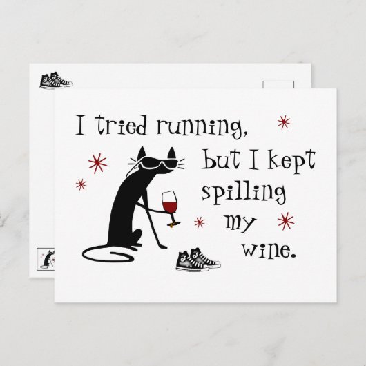 私はワインランニングの引用文をおもしろい試した ポストカード (正面/裏面)