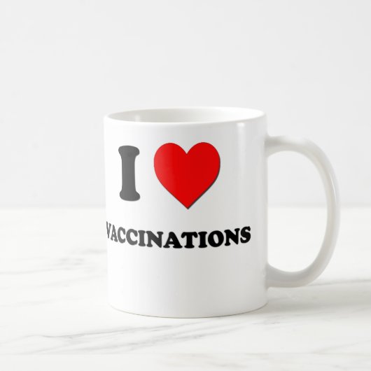 私はワクチン接種を愛します コーヒーマグカップ (右)