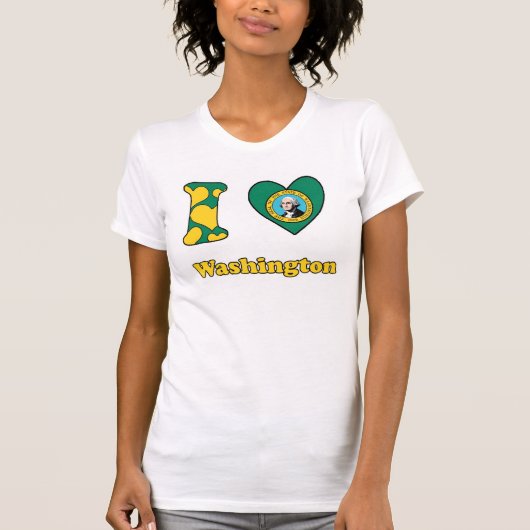 私はワシントンが大好きだ Tシャツ (正面)