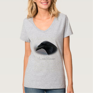 私はワタリガラスの女性Hanes Tシャツを愛します Tシャツ