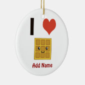 私はワッフルが大好きです セラミックオーナメント (右)