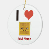 私はワッフルが大好きです セラミックオーナメント (左)