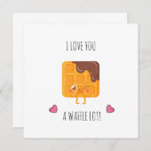 私はワッフルが大好きで可愛おもしろいいパンカード 招待状 (正面/裏面)