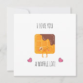 私はワッフルが大好きで可愛おもしろいいパンカード 招待状 (正面)