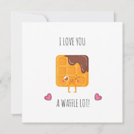 私はワッフルが大好きで可愛おもしろいいパンカード 招待状