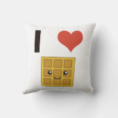 私はワッフルを愛します クッション (裏面)