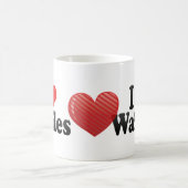 私はワッフルを愛します コーヒーマグカップ (中央)