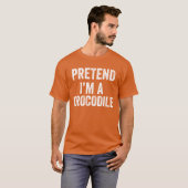 私はワニの面白いハロウィーンの衣装のふりをする Tシャツ (正面フル)
