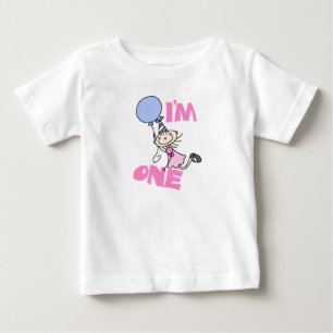 私はワンスティックフィギュアガール誕生日 ベビーTシャツ
