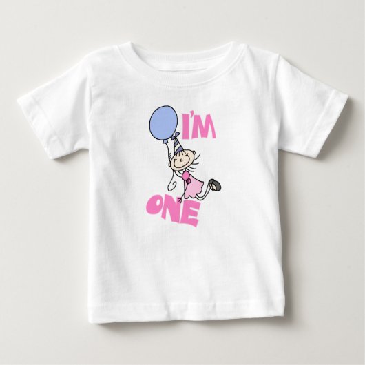 私はワンスティックフィギュアガール誕生日 ベビーTシャツ (正面)