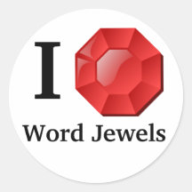 私はワードジュエリーのステッカーが大好き